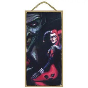 Joker and Harley Quinn Collectible 5" x 10" Wood Plaque Sign Gift